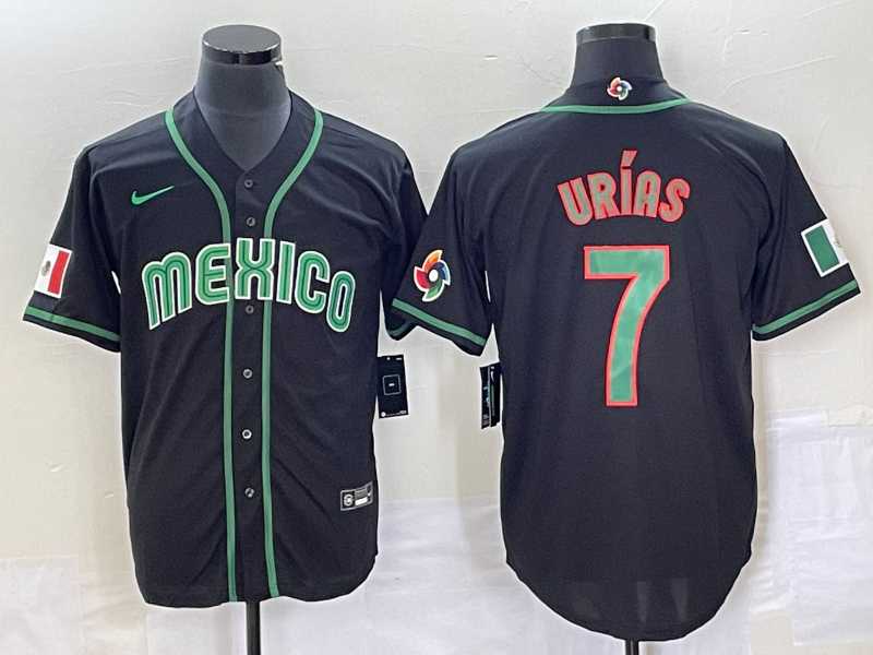Men's Mexico Baseball #7 Julio Urias 2023 Black World Classic Stitched Jersey,We sell and wholesale Men's Mexico Baseball #7 Julio Urias 2023 Black World Classic Stitched Jersey on line form chian!
